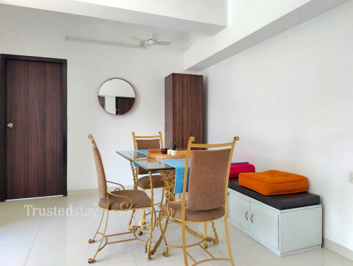 Bedroom One of Crystal Plaza TrustedStay Service Apartment in SantacruzMumbai